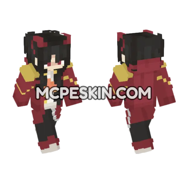 Firegirl Skin Minecraft Bedrock skin, front and back