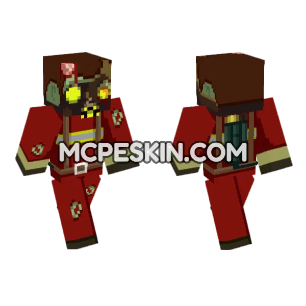 Fireman Zombie, front and back