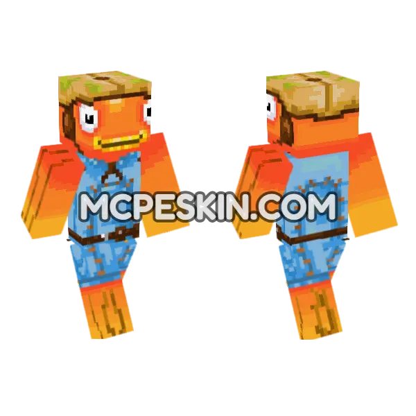 Fishstick No Layer Minecraft Bedrock skin, front and back