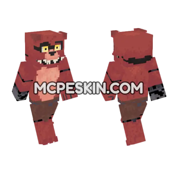 Fixed Withered Foxy Minecraft Bedrock skin, front and back