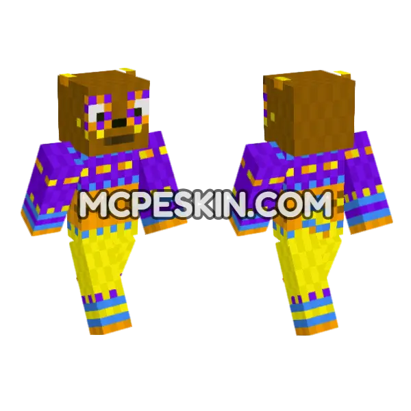 Fizzlybear Character Minecraft Bedrock skin, front and back