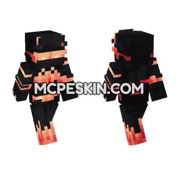 Flame Demon Skin Minecraft Bedrock skin, front and back