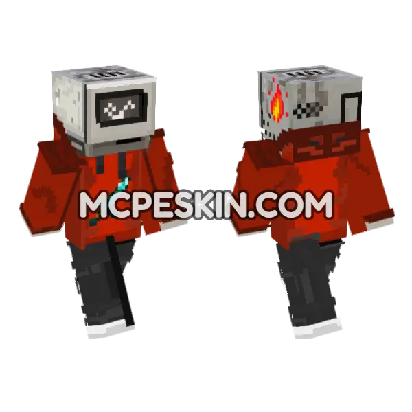 Flint Skin Minecraft Bedrock skin, front and back