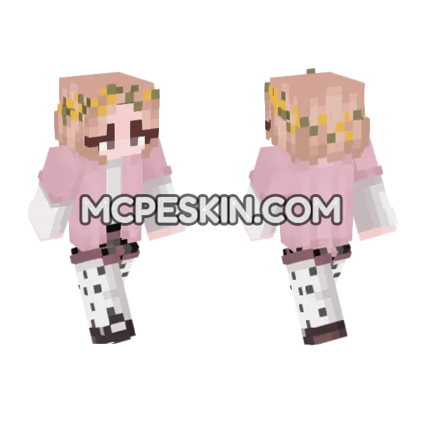 Florence With Flower Crown Minecraft Bedrock skin, front and back