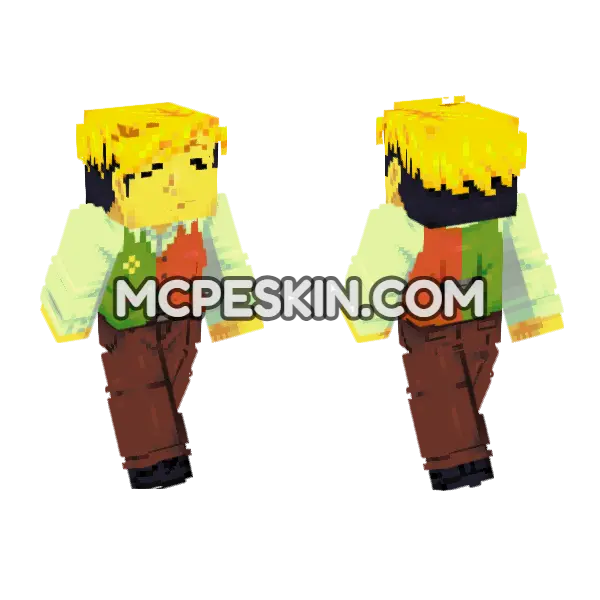 Flowery Deltarune Outfit Minecraft Bedrock skin, front and back