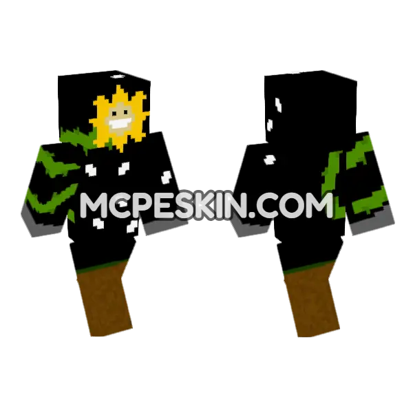 Flowey Skin Minecraft Bedrock skin, front and back