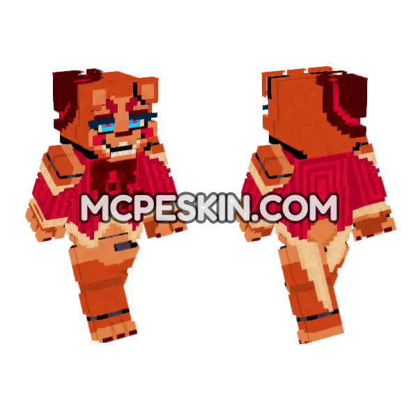 FNAF 2 Toy Freddy Minecraft Bedrock skin, front and back