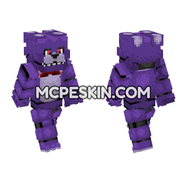 FNAF Bonnie The Bunny Minecraft Bedrock skin, front and back