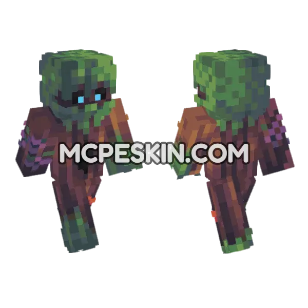 Forest Man Minecraft Bedrock skin, front and back