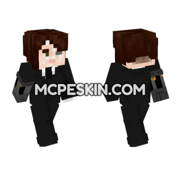 Formal Suit Character Minecraft Bedrock skin, front and back