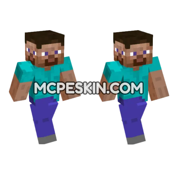 Four Faces Steve Minecraft Bedrock skin, front and back