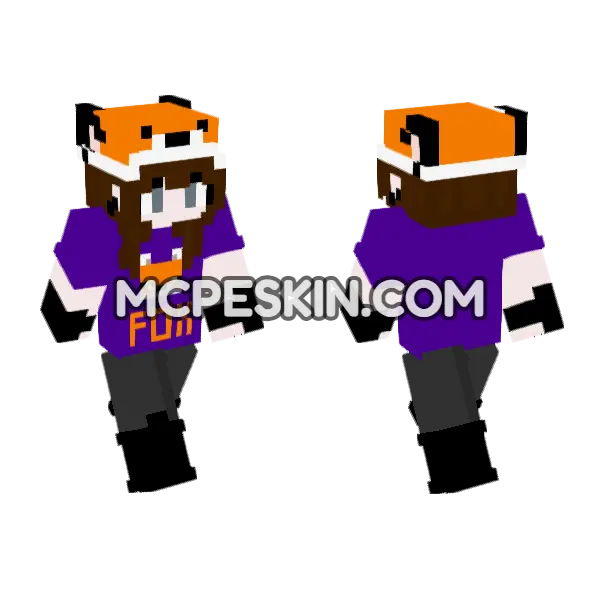 Fox Hat Shirt Skin, front and back