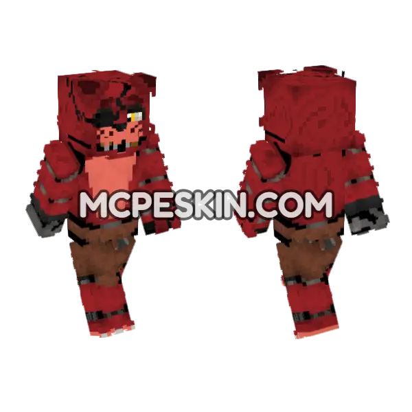 Foxy The Pirate Fox Minecraft Bedrock skin, front and back