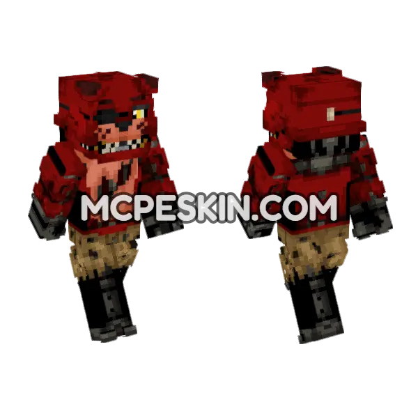 Foxy The Pirate Fox Minecraft Bedrock skin, front and back