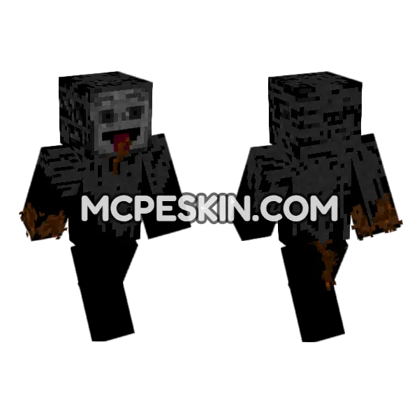 Freaky Poop Guy Minecraft Bedrock skin, front and back