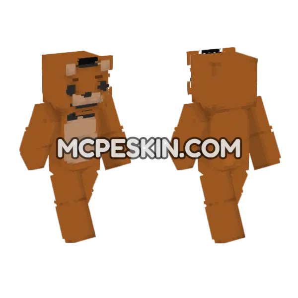Freddy Fazbear Plush Minecraft Bedrock skin, front and back