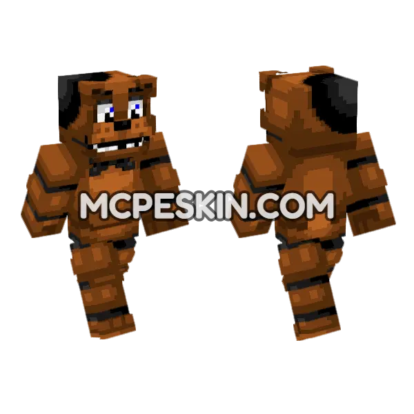 Freddy Fazbear Skin Minecraft Bedrock skin, front and back