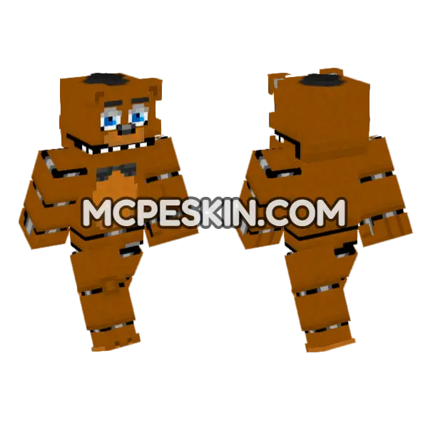 Freddy Fazbear Skin Minecraft Bedrock skin, front and back