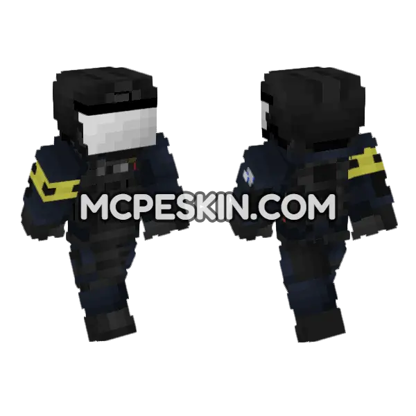 French Police GIGN Operator Minecraft Bedrock skin, front and back