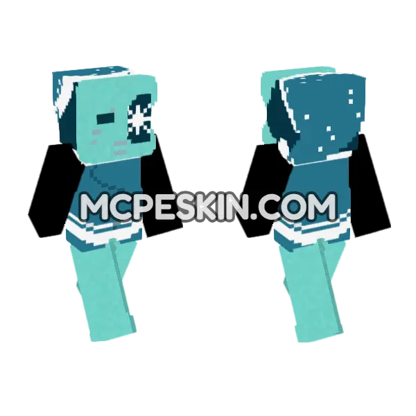 Frosty Star Dandy Astro Skin Minecraft Bedrock skin, front and back