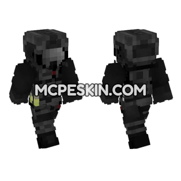 Full Black Kit V3 Minecraft Bedrock skin, front and back