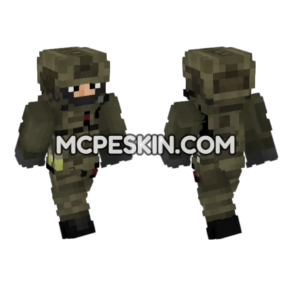 Full Olive Kit Minecraft Bedrock skin, front and back