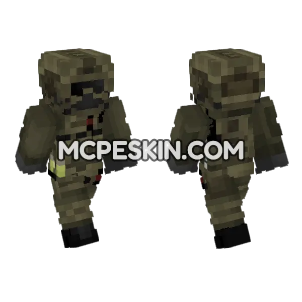 Full Olive Kit V2 Minecraft Bedrock skin, front and back