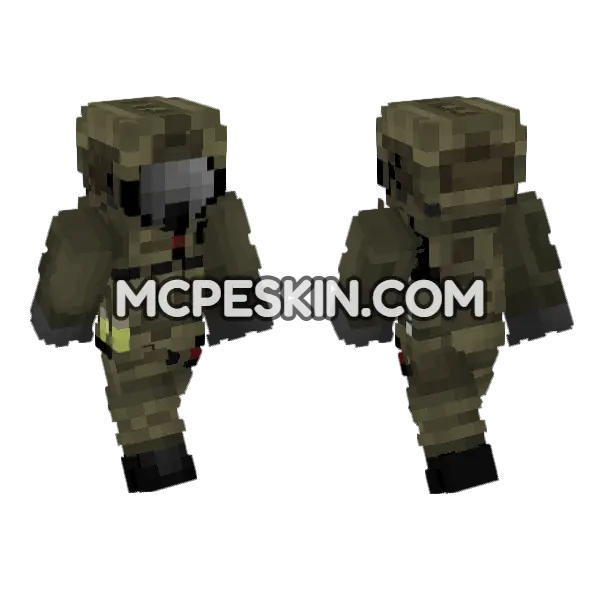 Full Olive Kit V3 Minecraft Bedrock skin, front and back