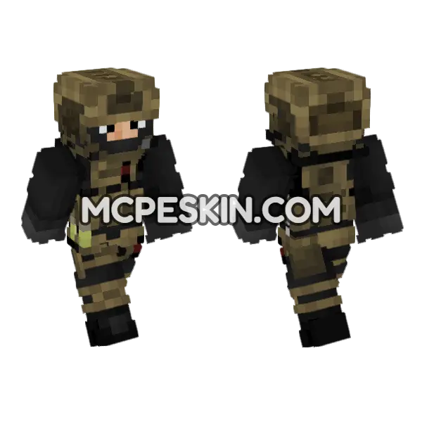 Full Tan Kit V1 Minecraft Bedrock skin, front and back