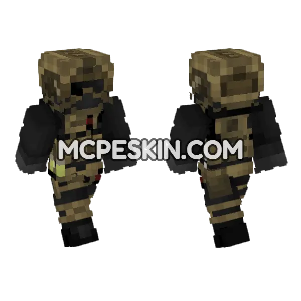 Full Tan Kit V2 Minecraft Bedrock skin, front and back