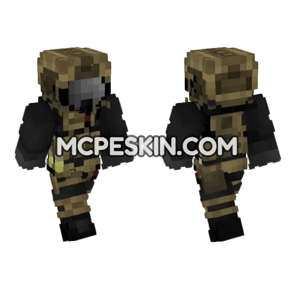 Full Tan Kit V3 Minecraft Bedrock skin, front and back