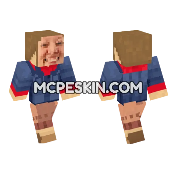Funny Face Hoodie Minecraft Bedrock skin, front and back