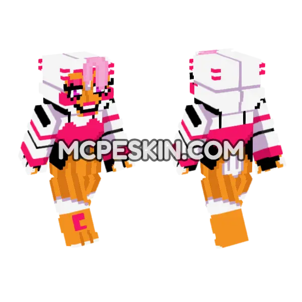 Funtime Chica Final Version Minecraft Bedrock skin, front and back