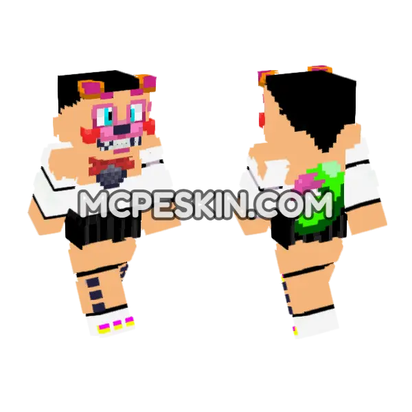 Funtime Foxy Friend Moon Minecraft Bedrock skin, front and back