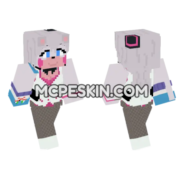 Funtime Freddy FNAF Minecraft Bedrock skin, front and back