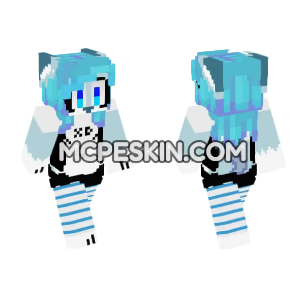 Furry 2018 Outfit Minecraft Bedrock skin, front and back