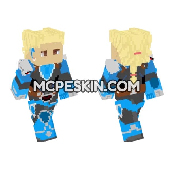 Futuristic Blue Armor, front and back