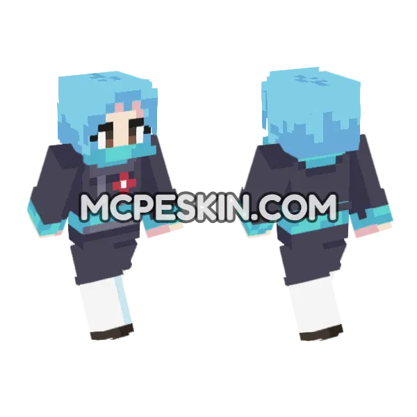 Fuuka Yamagishi Minecraft Bedrock skin, front and back