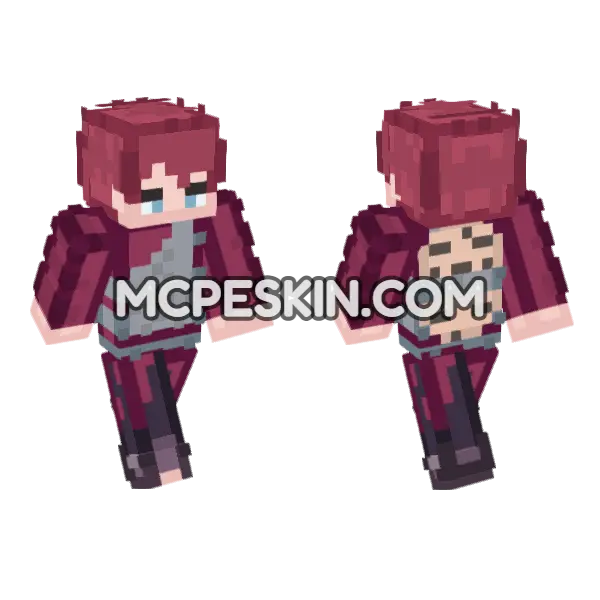 Gaara Minecraft Bedrock skin, front and back