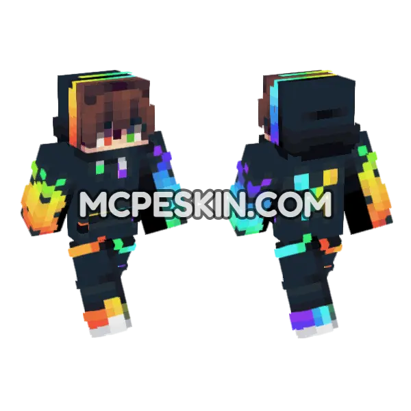 Gamer 13 Minecraft Bedrock skin, front and back