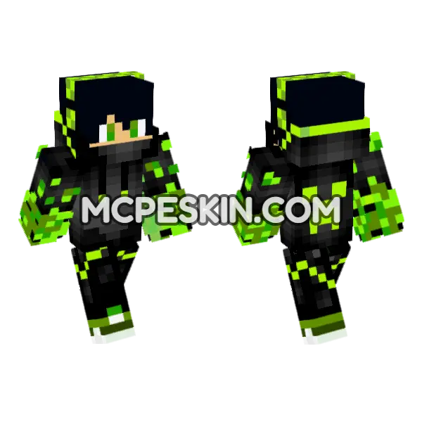 Gamer 14 Creeper Skin Minecraft Bedrock skin, front and back
