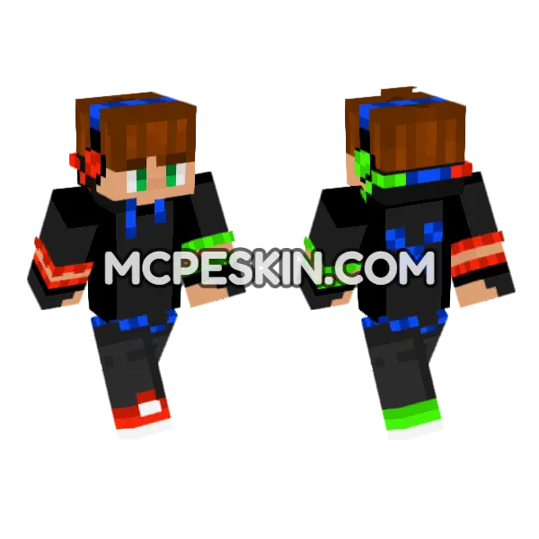 Gamer 16 Minecraft Bedrock skin, front and back