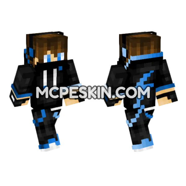 Gamer 17 Minecraft Bedrock skin, front and back