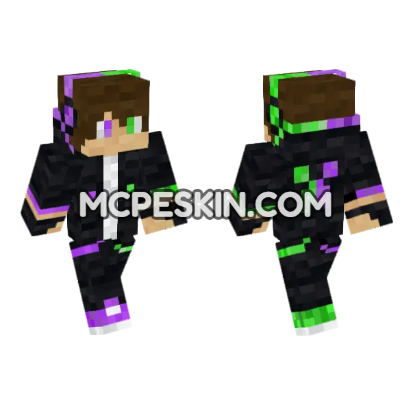 Gamer 2 Minecraft Bedrock skin, front and back