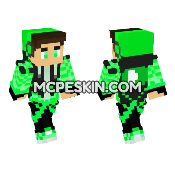 Gamer 20 Skin Minecraft Bedrock skin, front and back