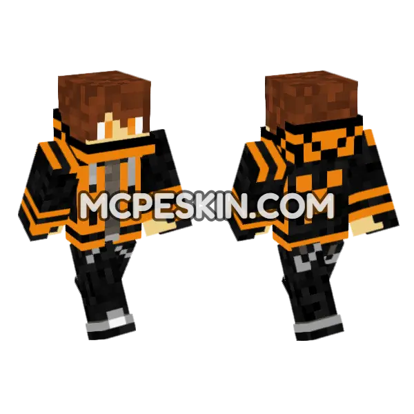 Gamer 23 Minecraft Bedrock skin, front and back