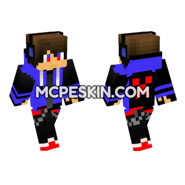 Gamer 24 Minecraft Bedrock skin, front and back