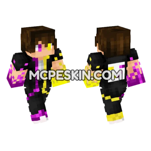 Gamer 3 Minecraft Bedrock skin, front and back