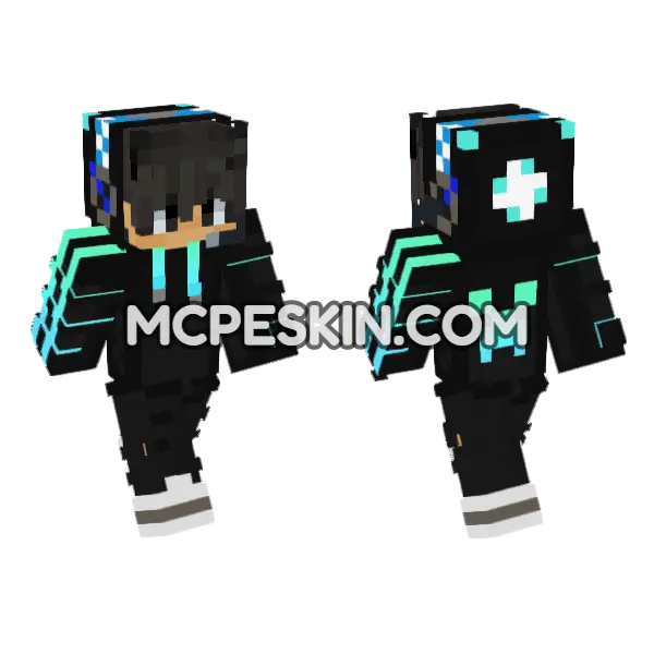 Gamer 30 Minecraft Bedrock skin, front and back