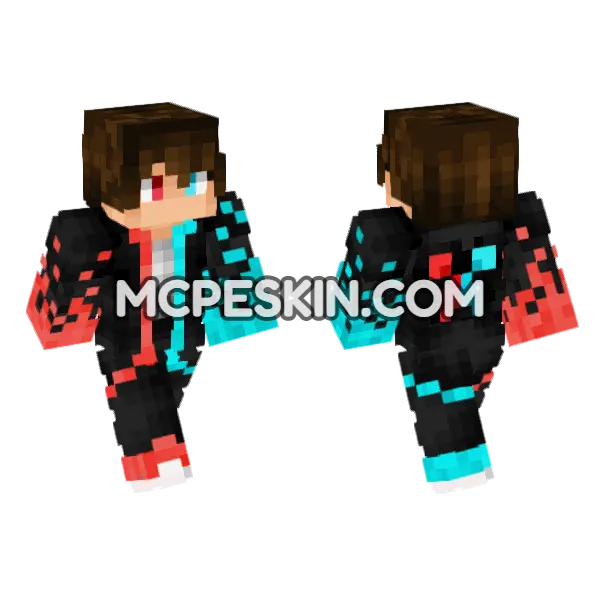 Gamer 4 Minecraft Bedrock skin, front and back